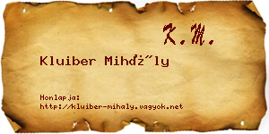 Kluiber Mihály névjegykártya