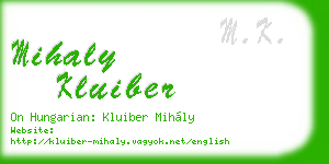 mihaly kluiber business card